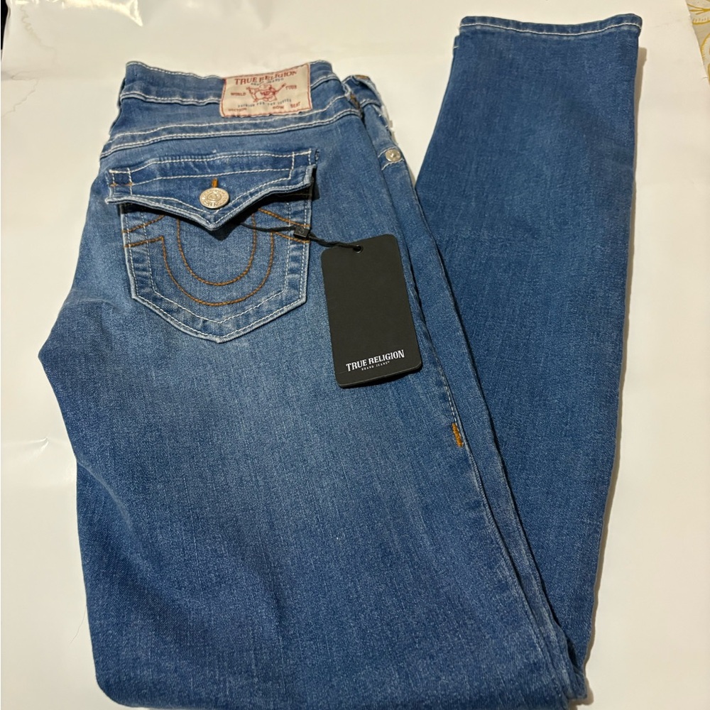 True Religion Women's Classic Blue Skinny “Stella” Jeans
